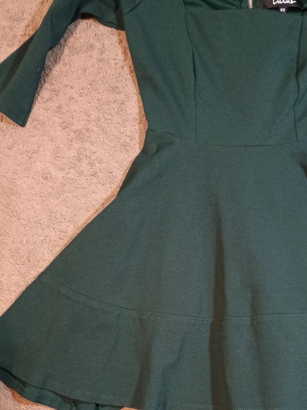 Lulus/Skater Dress/Womens XS/Hunter Green/Spinning Around Mini Date Night Cottag - Picture 5 of 12